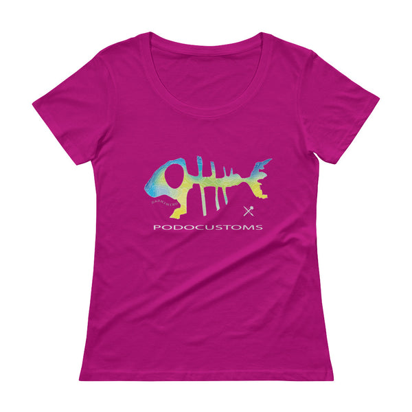 t-shirt / women/  Scoopneck / Sashimied multi colour