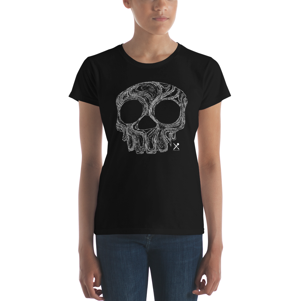 t-shirt / Ladies'/ skull/ white