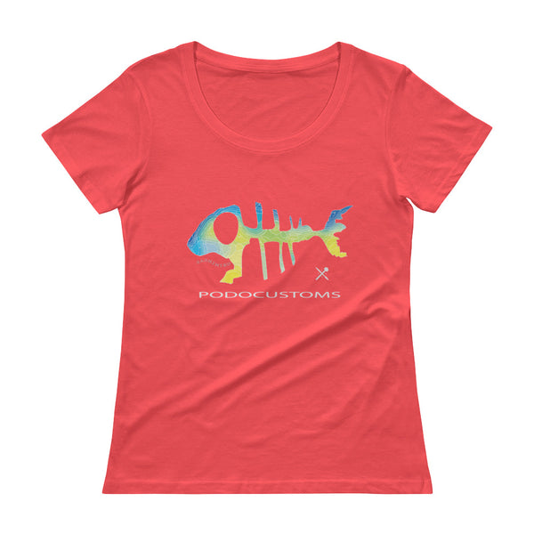 t-shirt / women/  Scoopneck / Sashimied multi colour