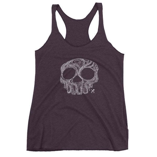 t-shirt / Ladies' / Racerback Tank top / skull / white