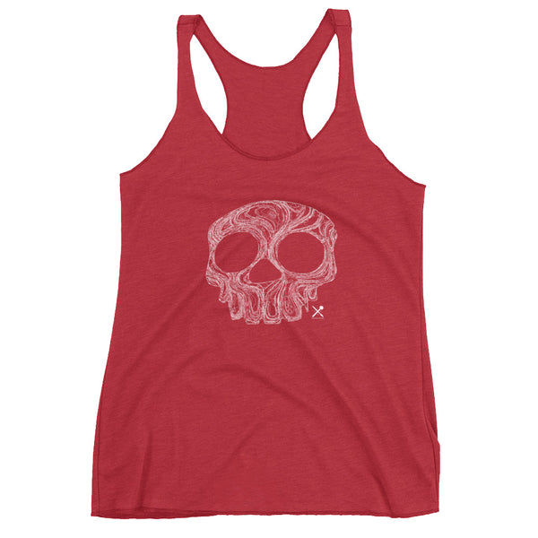 t-shirt / Ladies' / Racerback Tank top / skull / white