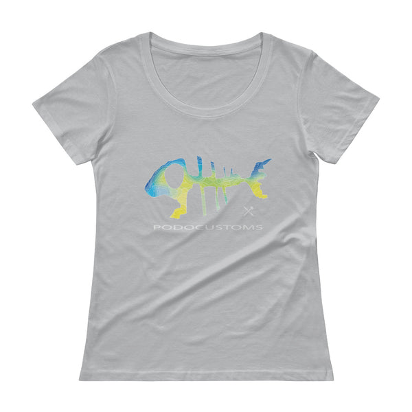 t-shirt / women/  Scoopneck / Sashimied multi colour