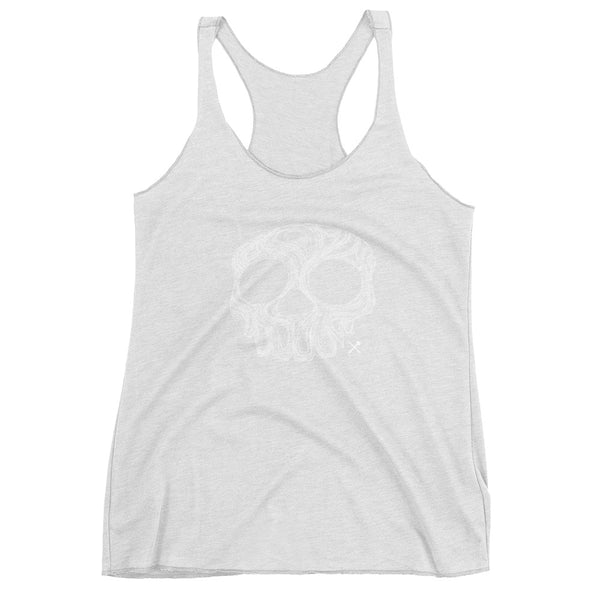 t-shirt / Ladies' / Racerback Tank top / skull / white