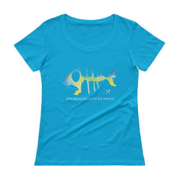 t-shirt / women/  Scoopneck / Sashimied multi colour