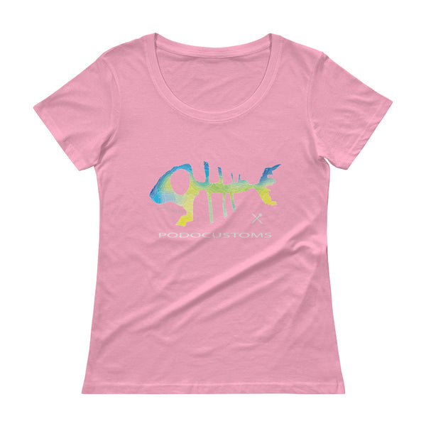 t-shirt / women/  Scoopneck / Sashimied multi colour