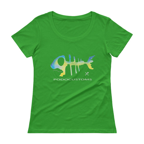 t-shirt / women/  Scoopneck / Sashimied multi colour