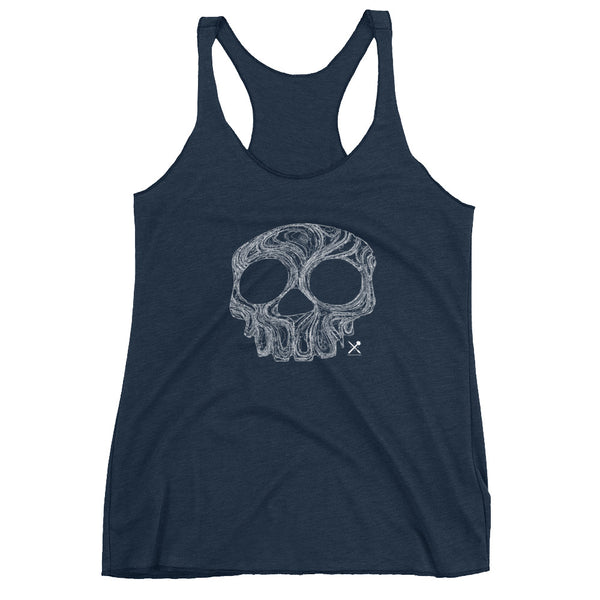 t-shirt / Ladies' / Racerback Tank top / skull / white