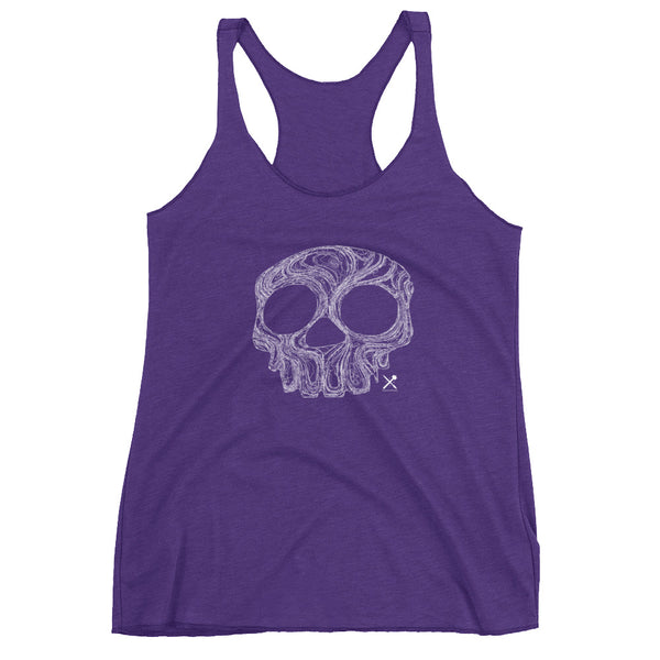 t-shirt / Ladies' / Racerback Tank top / skull / white