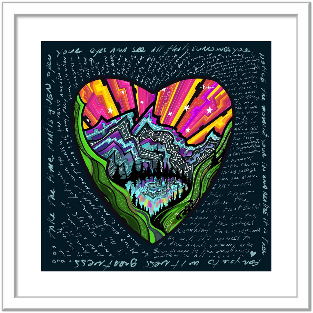 Mountain Heart love words / Print / Classic Semi-Glossy Paper Metal Framed Poster