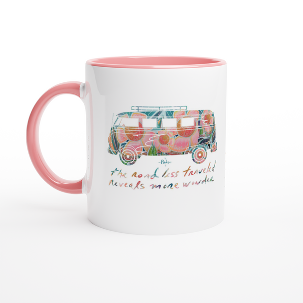 The road less traveled / White 11oz Ceramic Mug with Color Inside