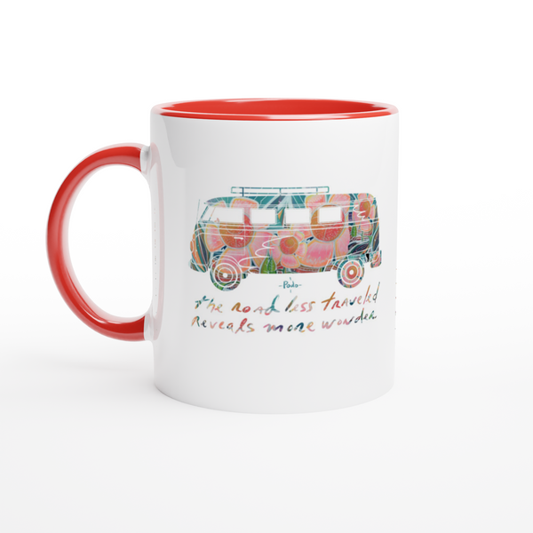 The road less traveled / White 11oz Ceramic Mug with Color Inside