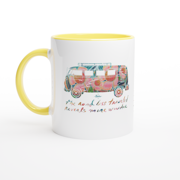 The road less traveled / White 11oz Ceramic Mug with Color Inside