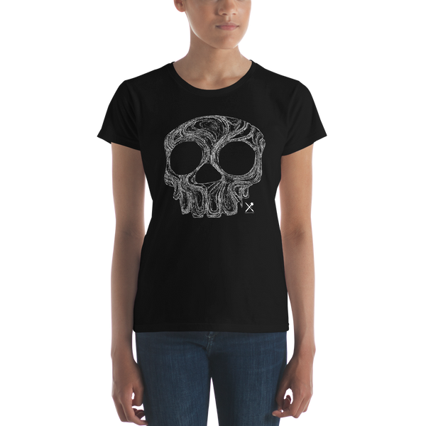t-shirt / Ladies'/ skull/ white