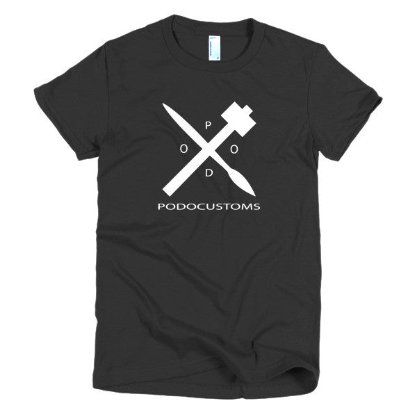 t-shirt women's Podocustoms white logo