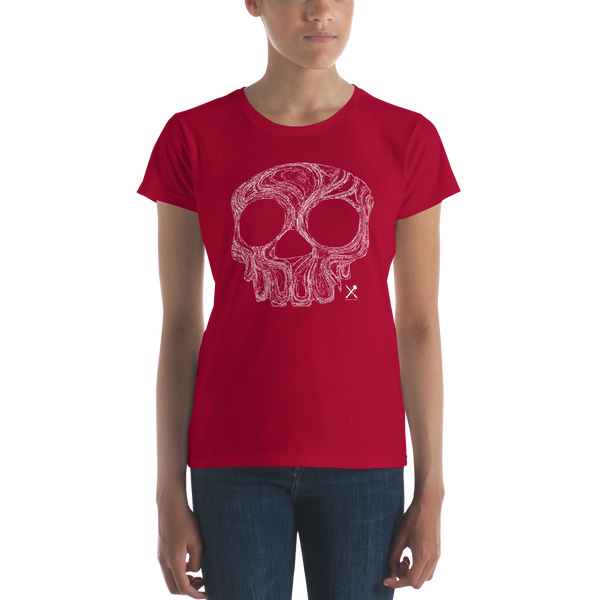t-shirt / Ladies'/ skull/ white
