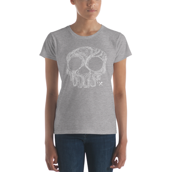 t-shirt / Ladies'/ skull/ white