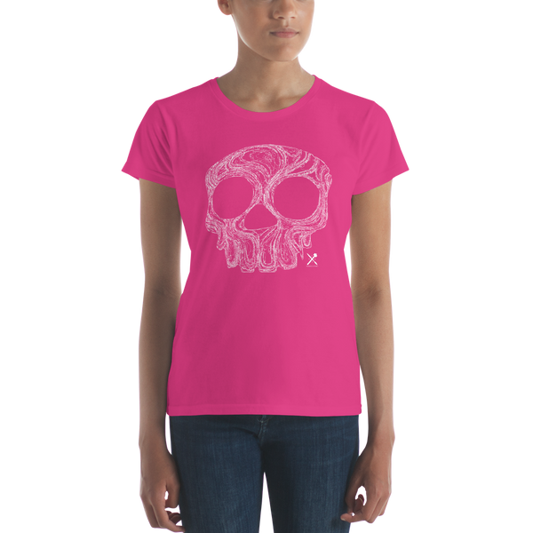 t-shirt / Ladies'/ skull/ white