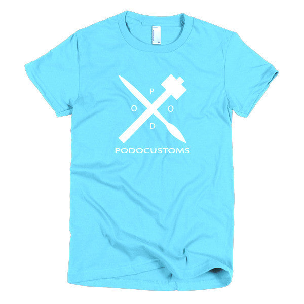t-shirt women's Podocustoms white logo