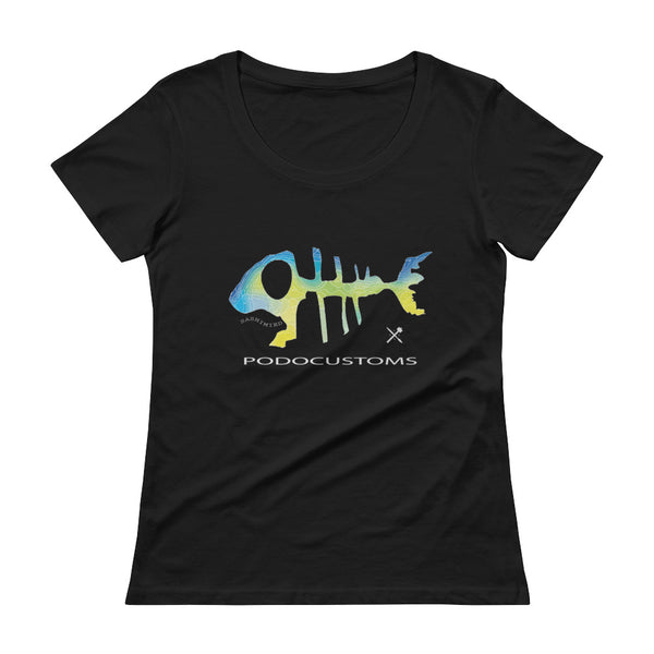 t-shirt / women/  Scoopneck / Sashimied multi colour