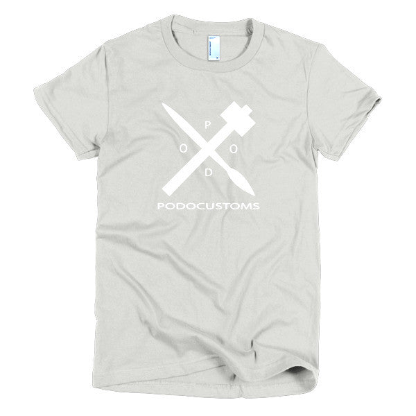t-shirt women's Podocustoms white logo