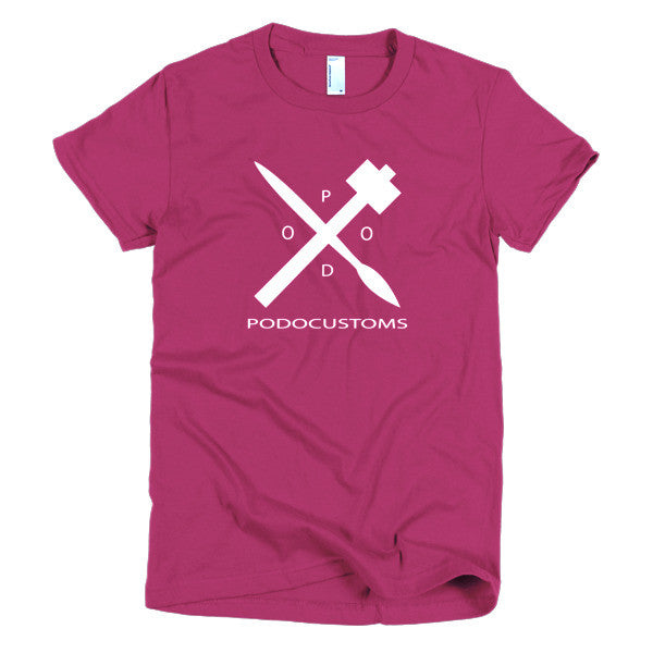 t-shirt women's Podocustoms white logo