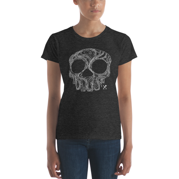 t-shirt / Ladies'/ skull/ white