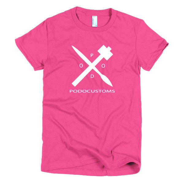 t-shirt women's Podocustoms white logo