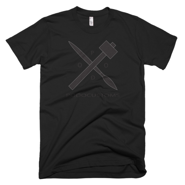 t-shirt Podocustoms black logo