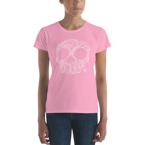 t-shirt / Ladies'/ skull/ white
