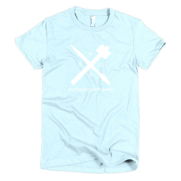 t-shirt women's Podocustoms white logo