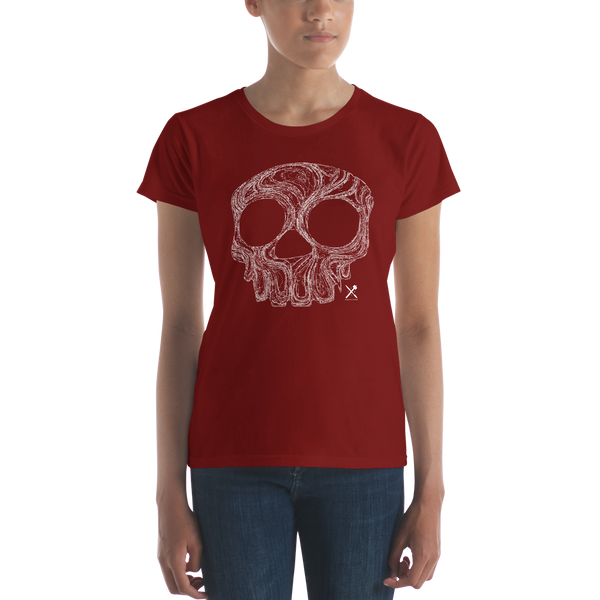 t-shirt / Ladies'/ skull/ white