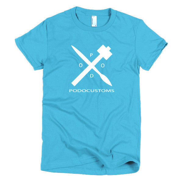 t-shirt women's Podocustoms white logo