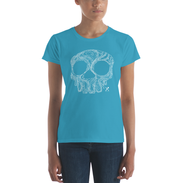 t-shirt / Ladies'/ skull/ white