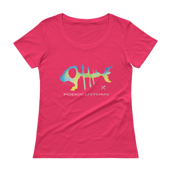 t-shirt / women/  Scoopneck / Sashimied multi colour