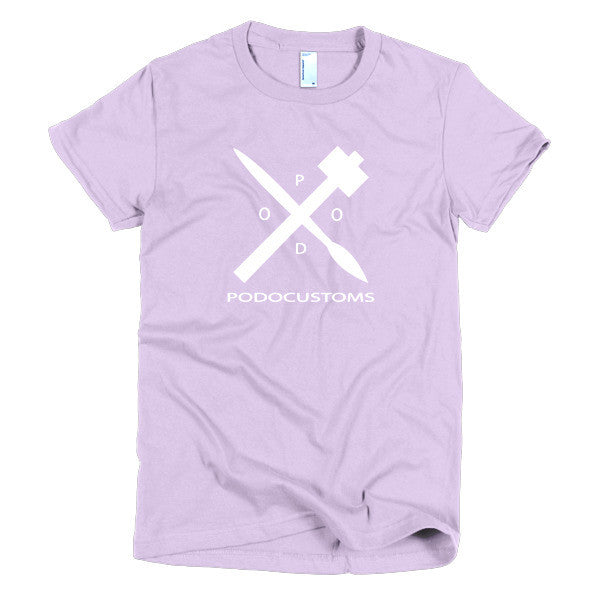 t-shirt women's Podocustoms white logo