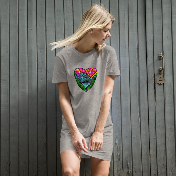 Mountain heart  Organic cotton t-shirt dress