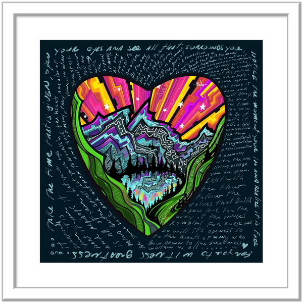 Mountain Heart love words / Print / Classic Semi-Glossy Paper Metal Framed Poster