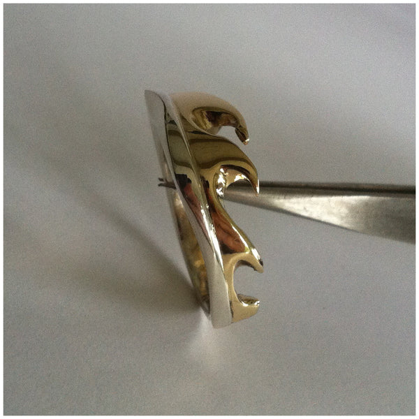 One of a kind Silver gold wave / SOLD