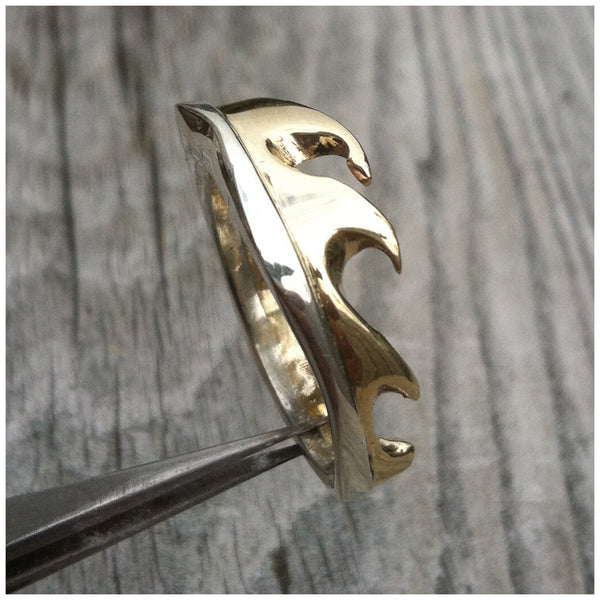 One of a kind Silver gold wave / SOLD