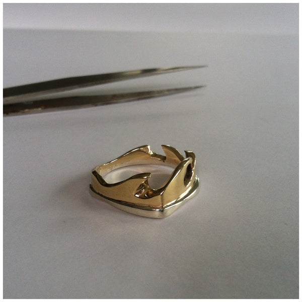 One of a kind Silver gold wave / SOLD