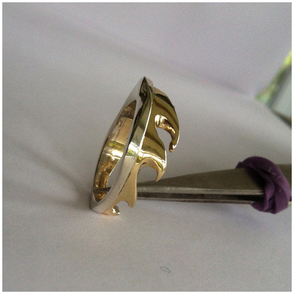 One of a kind Silver gold wave / SOLD